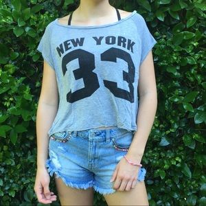 Cropped Gray New York T-Shirt